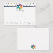 regenboogStippen Floral Notitiekaartje (Voorkant / Achterkant)