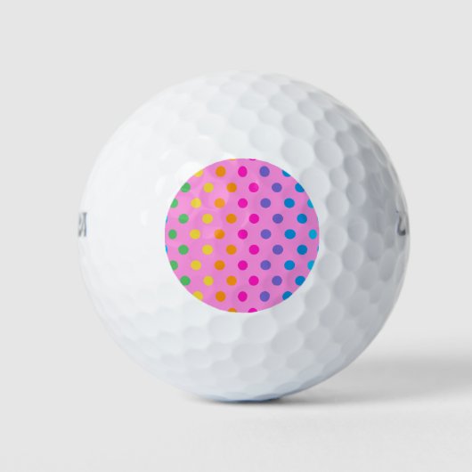 regenboogstippen golfballen (Voorkant)