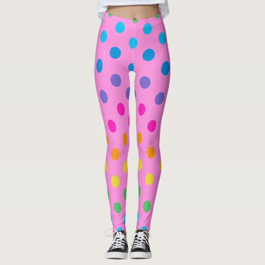 regenboogstippen leggings (Voorkant)