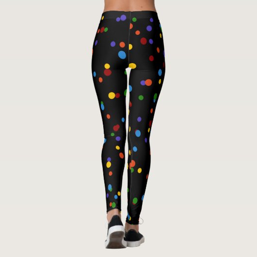 RegenboogStippen Meerkleurige Poolse Confetti Leggings (Achterkant)