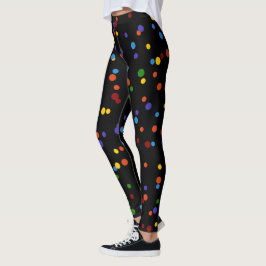 RegenboogStippen Meerkleurige Poolse Confetti Leggings