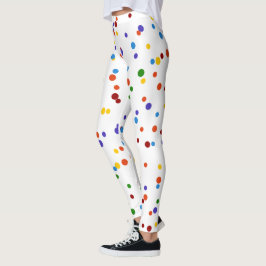 RegenboogStippen Meerkleurige Poolse Confetti Leggings
