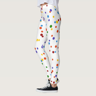 RegenboogStippen Meerkleurige Poolse Confetti Leggings