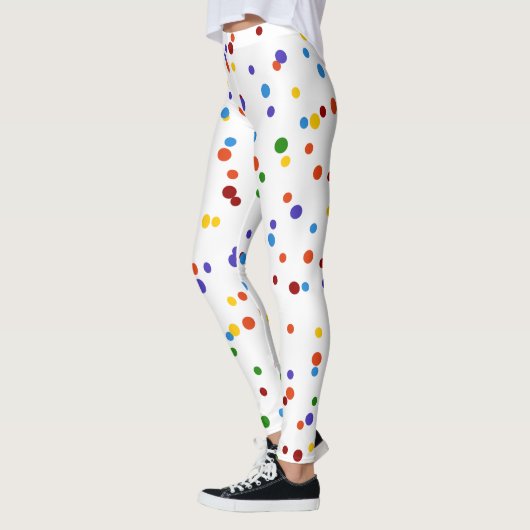 RegenboogStippen Meerkleurige Poolse Confetti Leggings (Links)