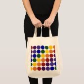 Regenboogstippen op grijs tote bag (Voorkant (product))