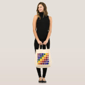 Regenboogstippen op grijs tote bag (Voorkant (model))