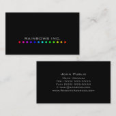 RegenboogStippen op zwart Visitekaartje (Voorkant / Achterkant)