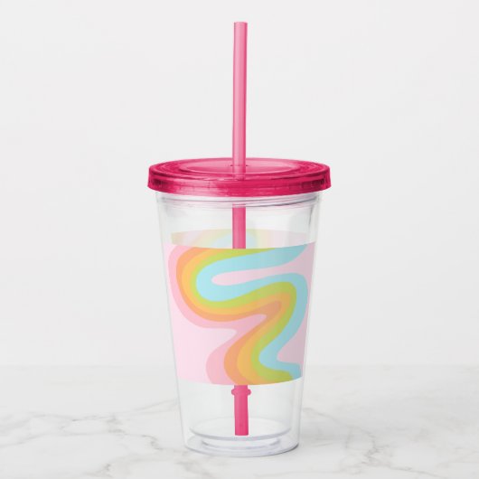Regenboogstraal Acryl Drinkbeker (Voorkant)