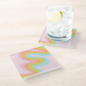 Regenboogstraal Glazen Onderzetter (Schuin)