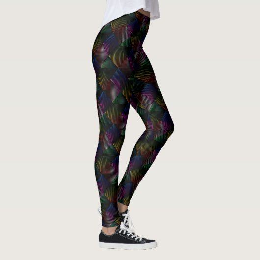 regenboogstraal op zwart leggings (Rechts)