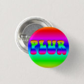 Regenboogstraal "PLUR" Pin Ronde Button 3,2 Cm (Voorkant /achterkant)