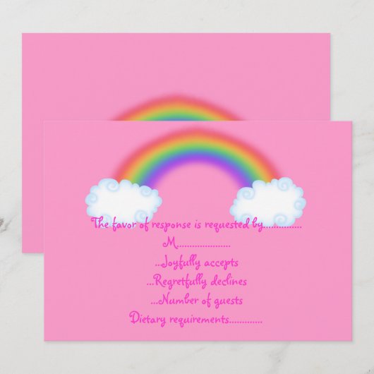 regenboogstraal roze reactiekaart kaart (Voorkant / Achterkant)