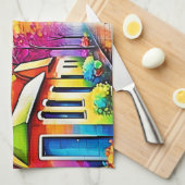 Regenboogstraat: Vivid Town Theedoek (Quarter Fold)