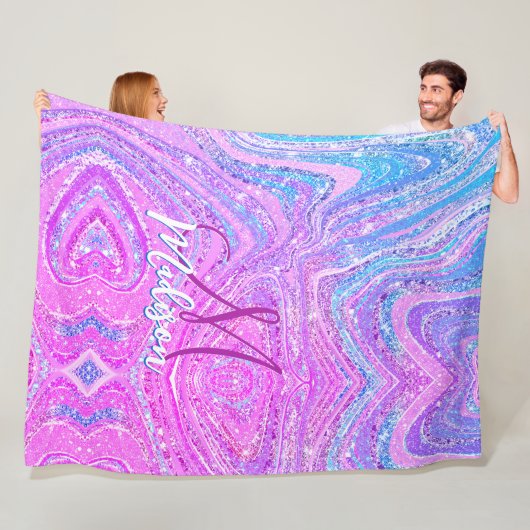 Regenboogstralen voor de eenhoorn fleece deken (In situ)