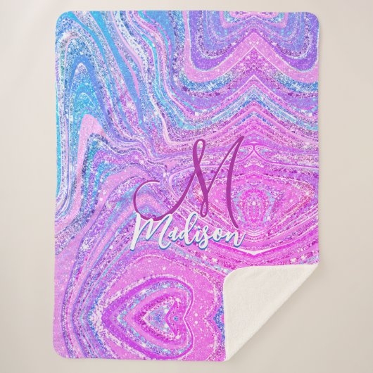 Regenboogstralen voor de eenhoorn sherpa deken (Voorkant)