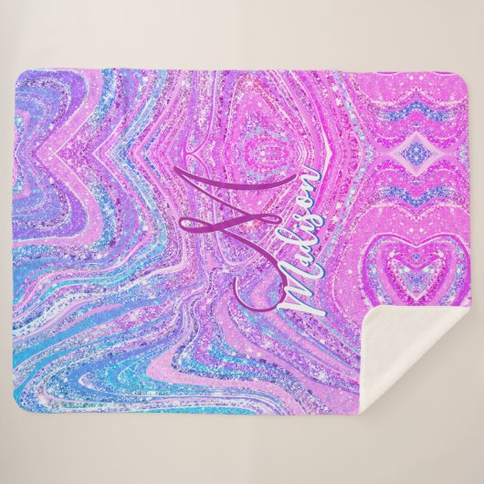 Regenboogstralen voor de eenhoorn sherpa deken (Voorkant (horizontaal))