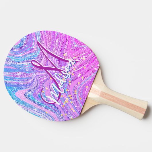 Regenboogstralen voor de eenhoorn tafeltennisbatje (Zijkant)