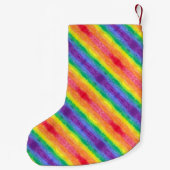 Regenboogstreep 2 kerststop kleine kerstsok (Achterkant)