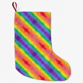 Regenboogstreep 2 kerststop kleine kerstsok (Voorkant)