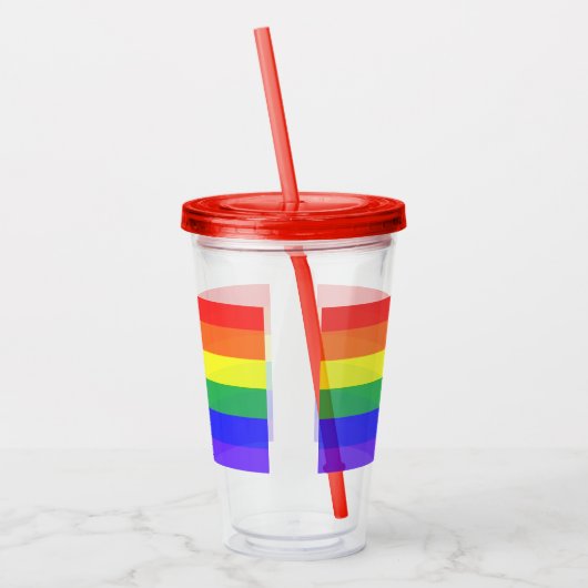 Regenboogstreep Acryl Drinkbeker (Links)