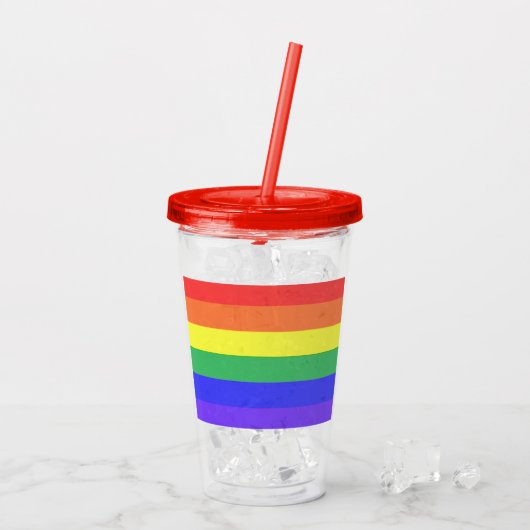 Regenboogstreep Acryl Drinkbeker (Achterkant ijs)