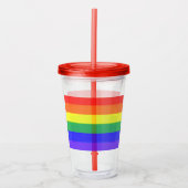 Regenboogstreep Acryl Drinkbeker (Voorkant)
