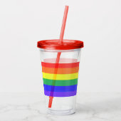 Regenboogstreep Acryl Drinkbeker (Achterkant)