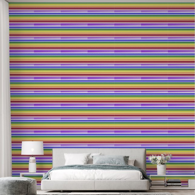 Regenboogstreep Behang (Slaapkamer)