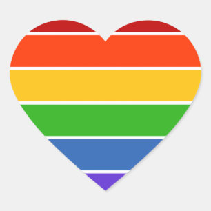 Regenboogstreep Hart Sticker