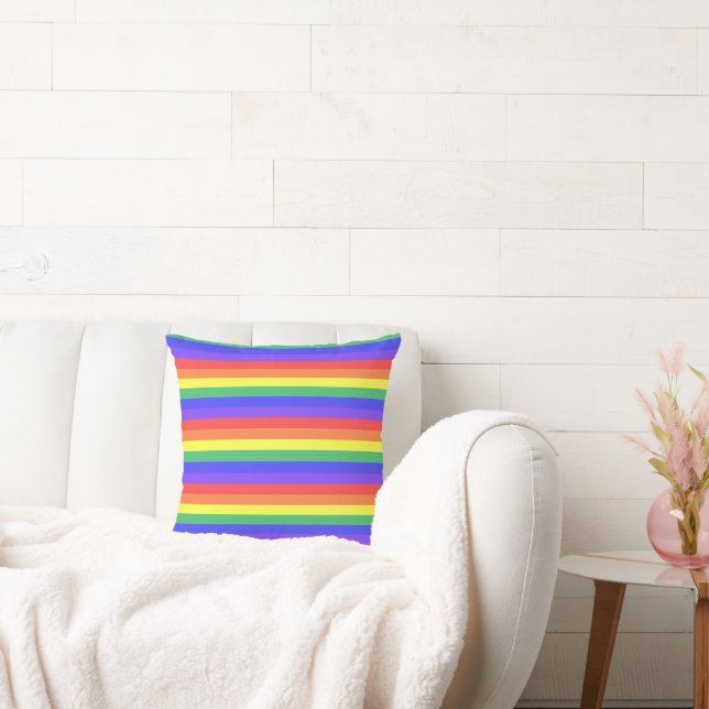 Regenboogstreep Kussen (Bank)