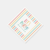 Regenboogstreep laat feestje verjaardagsfeest servet (Hoek)