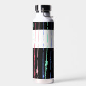 Regenboogstreep op zwart waterfles (Links)