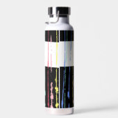 Regenboogstreep op zwart waterfles (Rechts)