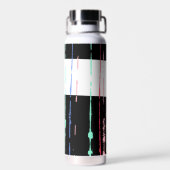Regenboogstreep op zwart waterfles (Achterkant)