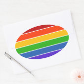 Regenboogstreep Ovale Sticker (Envelop)