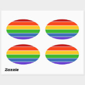 Regenboogstreep Ovale Sticker (Vel)