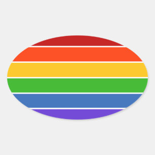 Regenboogstreep Ovale Sticker