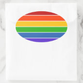 Regenboogstreep Ovale Sticker (Tas)