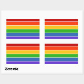 Regenboogstreep Rechthoekige Sticker (Vel)
