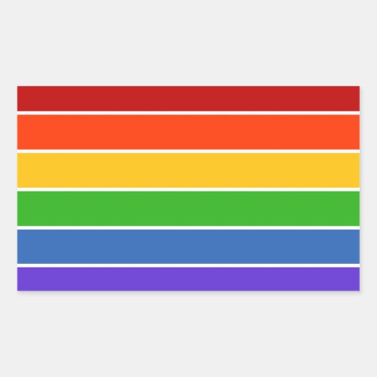 Regenboogstreep Rechthoekige Sticker (Voorkant)
