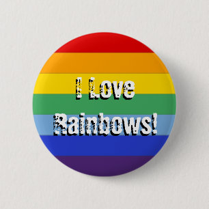 Regenboogstreep Ronde Button 5,7 Cm