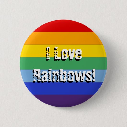 Regenboogstreep Ronde Button 5,7 Cm (Voorkant)