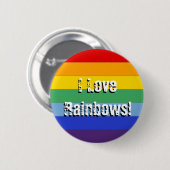 Regenboogstreep Ronde Button 5,7 Cm (Voorkant /achterkant)