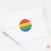 Regenboogstreep Ronde Sticker (Envelop)