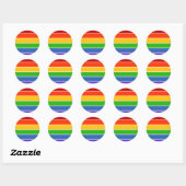 Regenboogstreep Ronde Sticker (Vel)