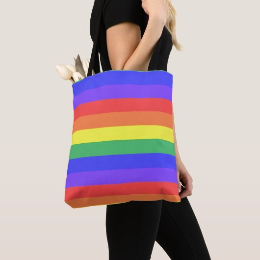 Regenboogstreep Tote Bag (Dichtbij)