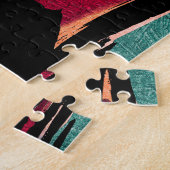 Regenboogstrepen: Abstracte Acryl Textuur Legpuzzel (Zijkant)