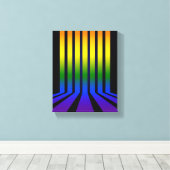 Regenboogstrepen Canvas Afdruk (Insitu (Houten vloer))