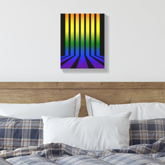 Regenboogstrepen Canvas Afdruk (Insitu (Slaapkamer))