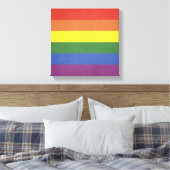 Regenboogstrepen Canvas Afdruk (Insitu (Slaapkamer))